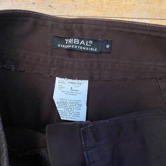 Tribal Pants Women’s Size 8 Stretch Brown Belt Straight Leg - Picture 2 of 8